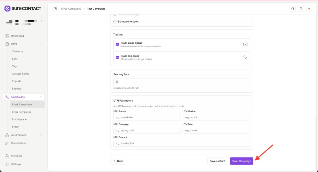 Email Campaigns in Surecontact annotation on 2025 12 29 at 20 01 49