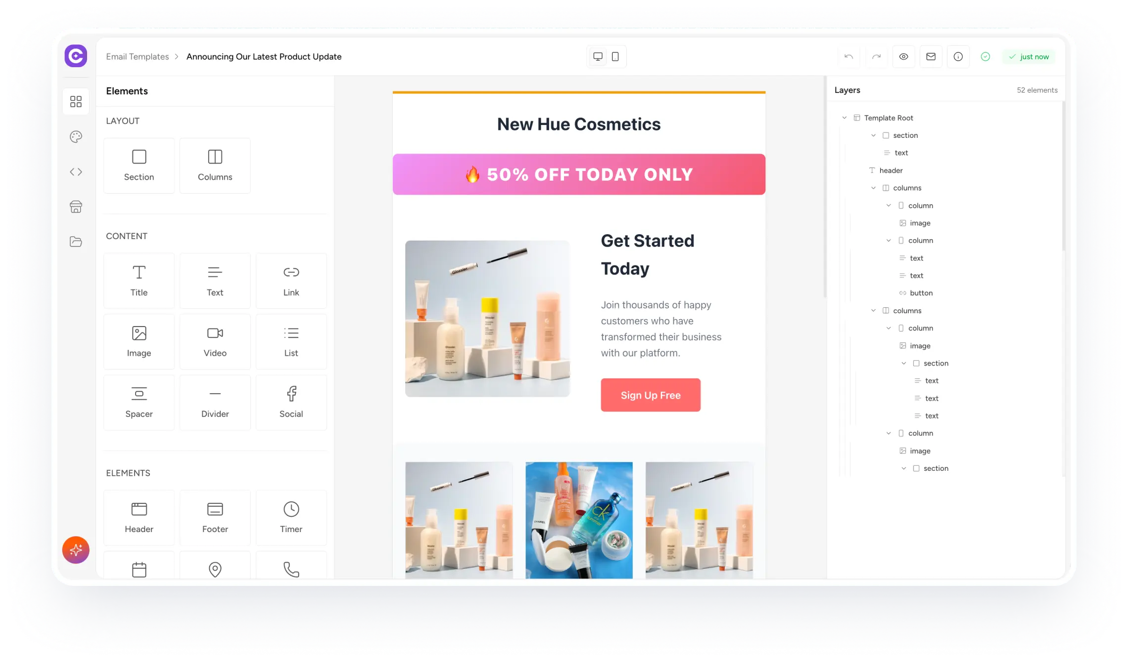Homepage email templates visual tabs