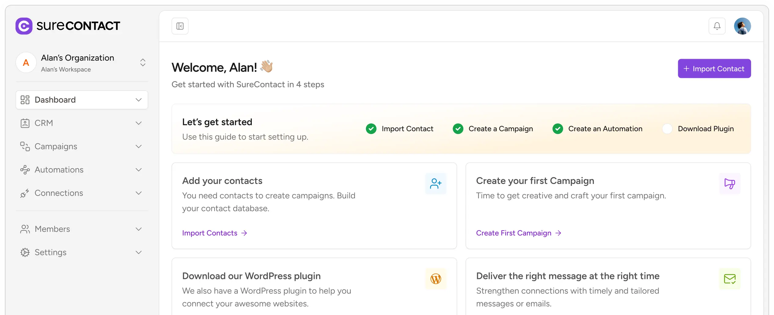 Homepage surecontact dashboard img