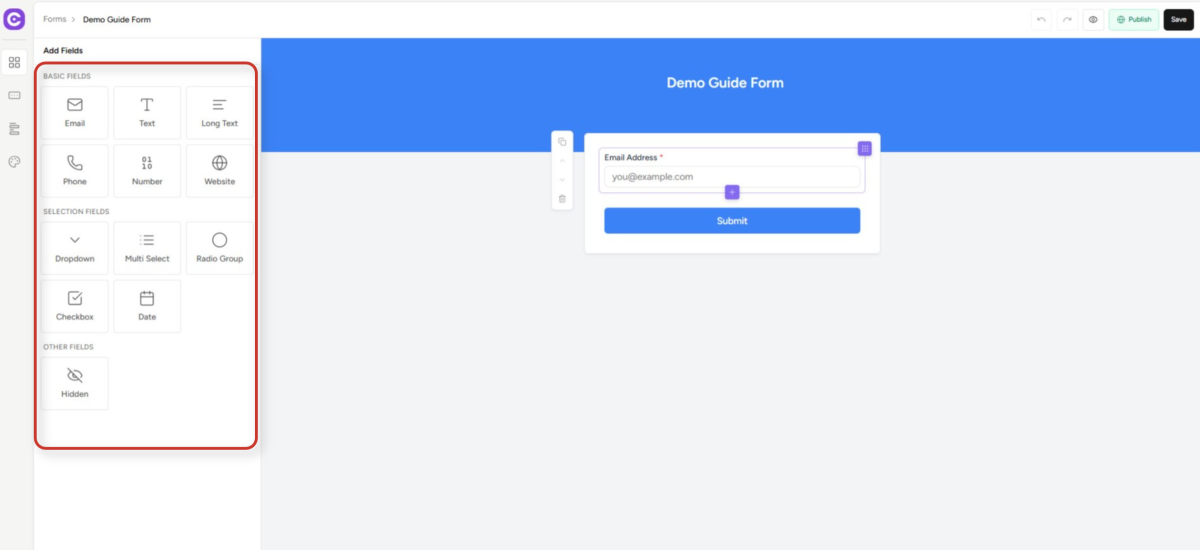 form builder interface