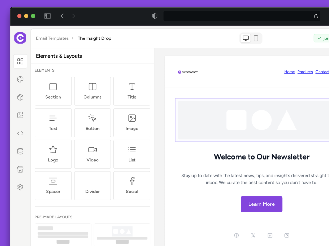 Email Builder hero shot email builder