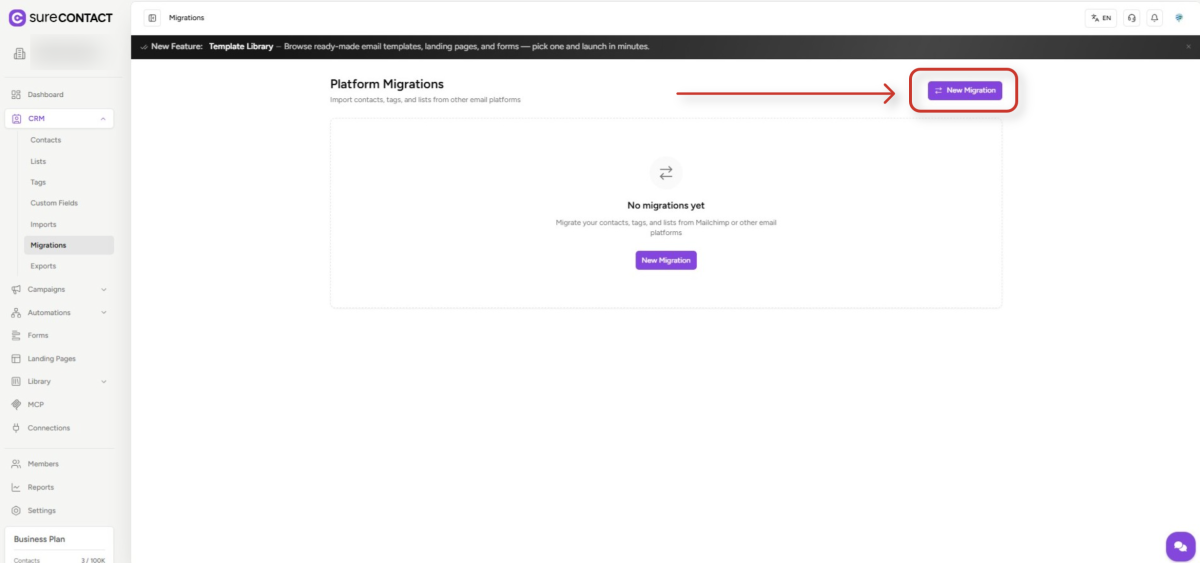 surecontact platform migrations interface