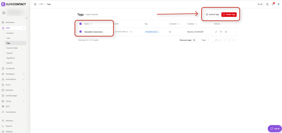surecontact crm tags management interface (1)