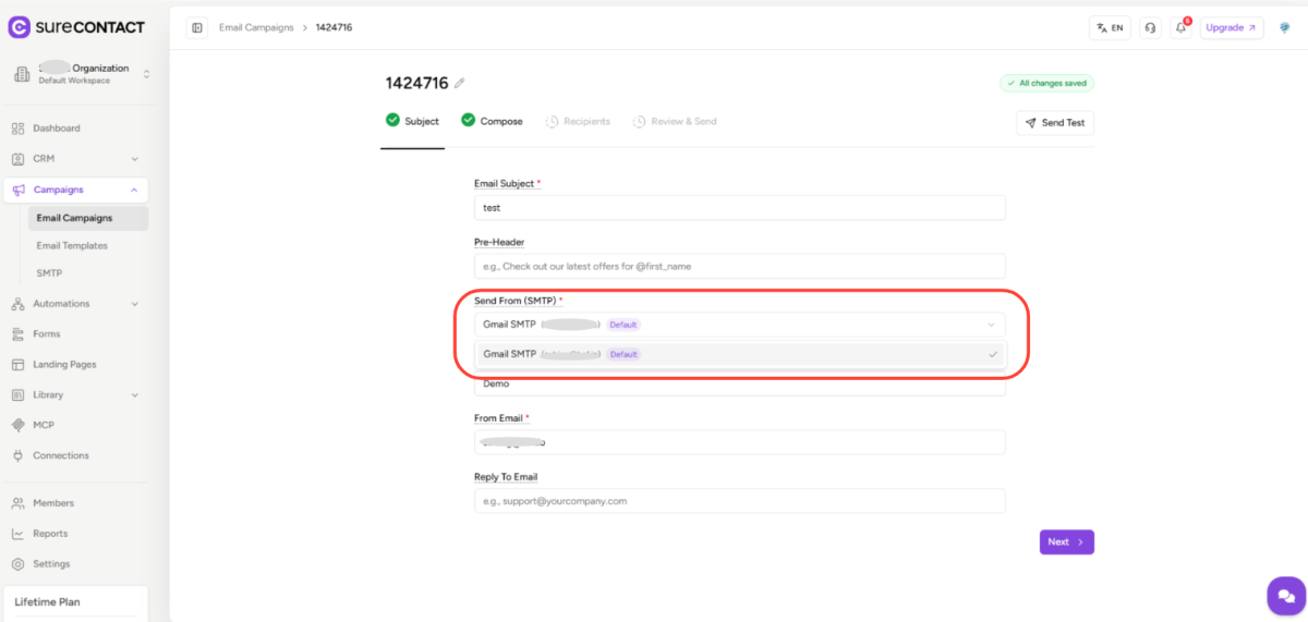 SMTP Routing User Flow zight 2026 5 1 at 6.58.07 pm