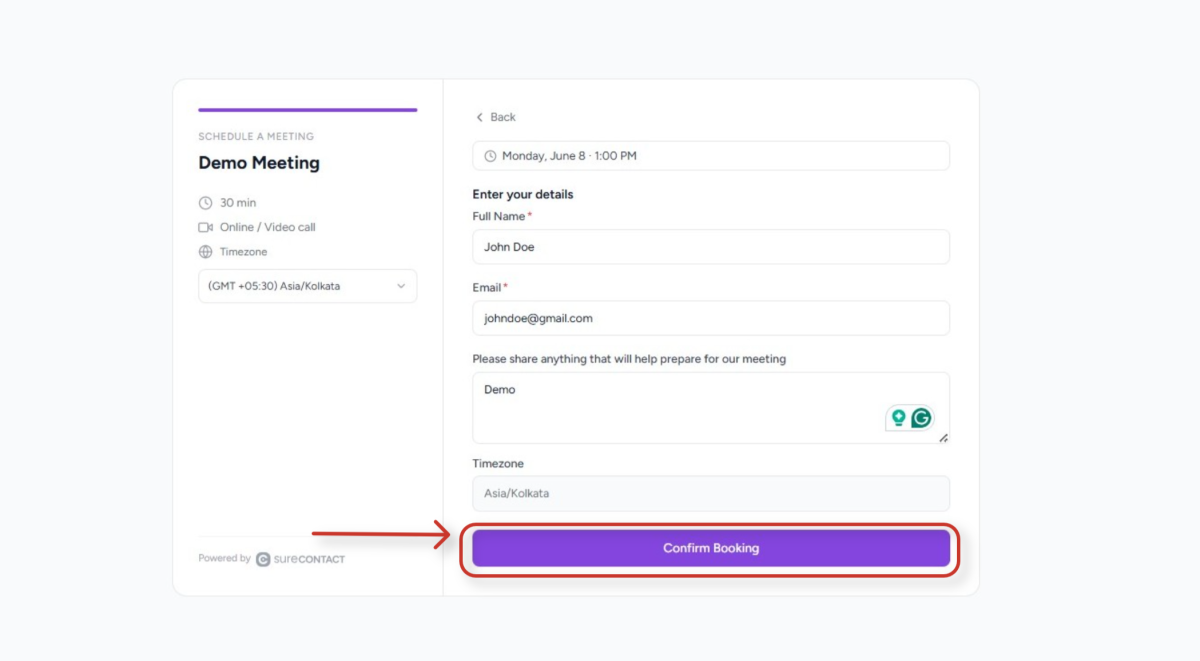 demo meeting scheduling form