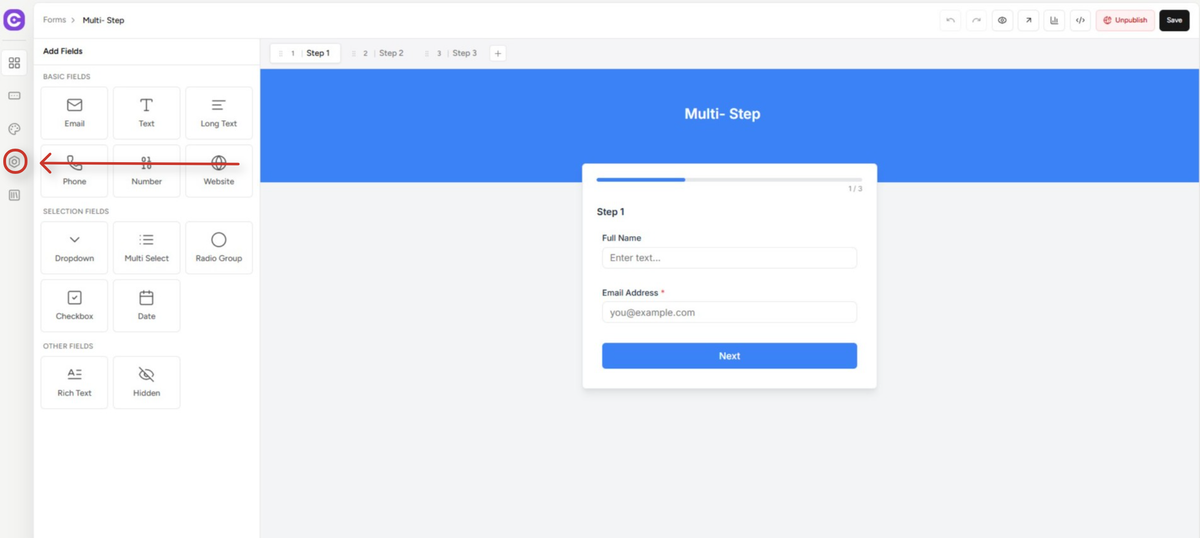 Partial Form Submission Guide multi step form builder interface