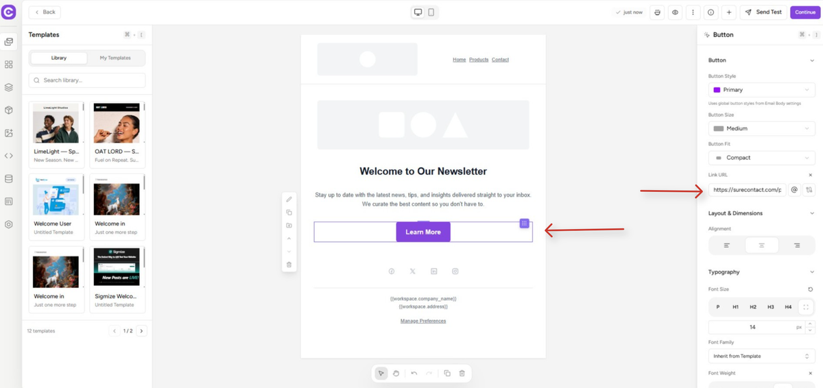 email marketing template editor